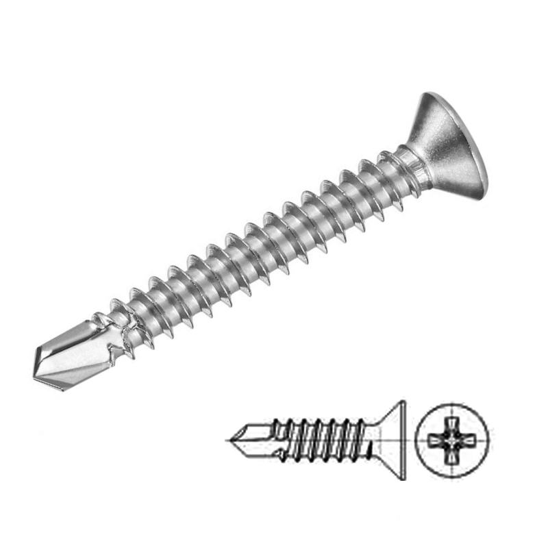 Countersunk head drill tail scre