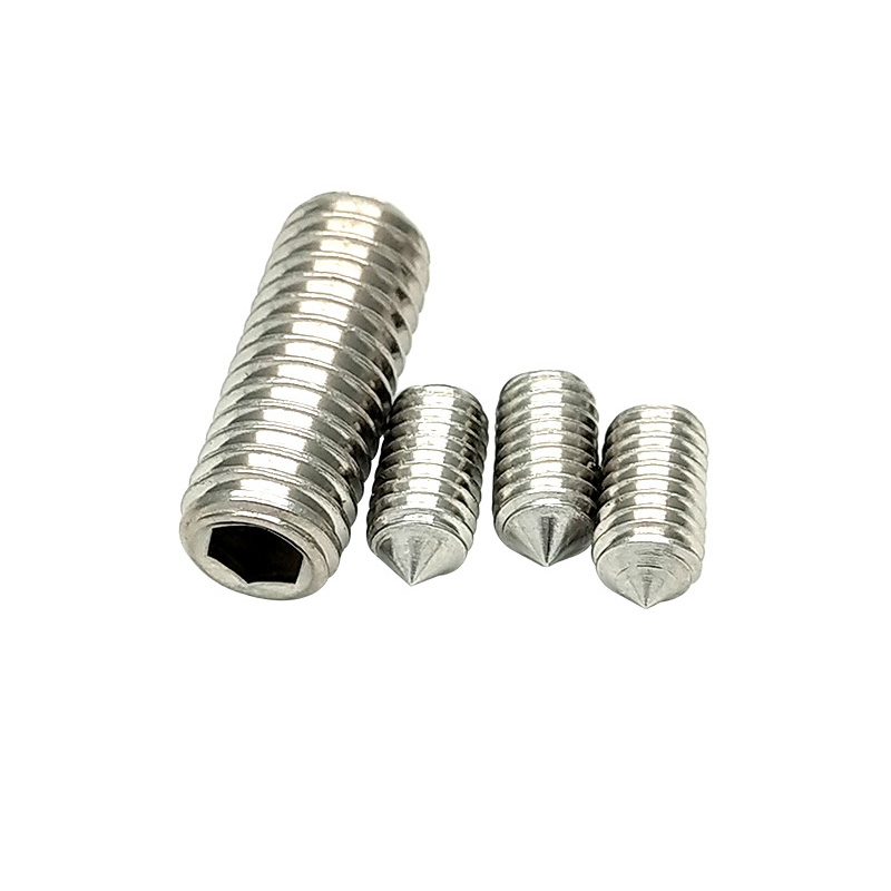 Hexagon socket set screws with cup point